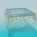 3d model Coffee table with gold legs - preview