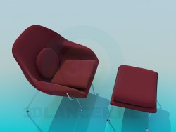 Ensemble fauteuil et pouf