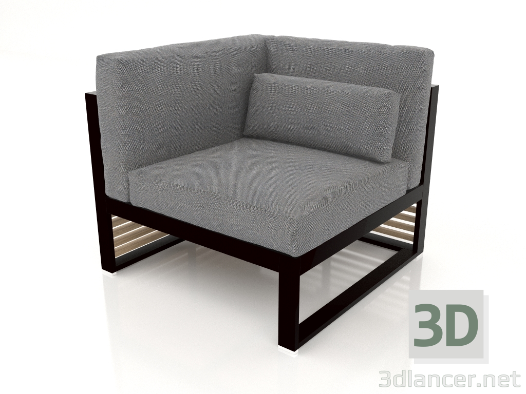 Modelo 3d Sofá modular, seção 6 esquerda, encosto alto (preto) - preview