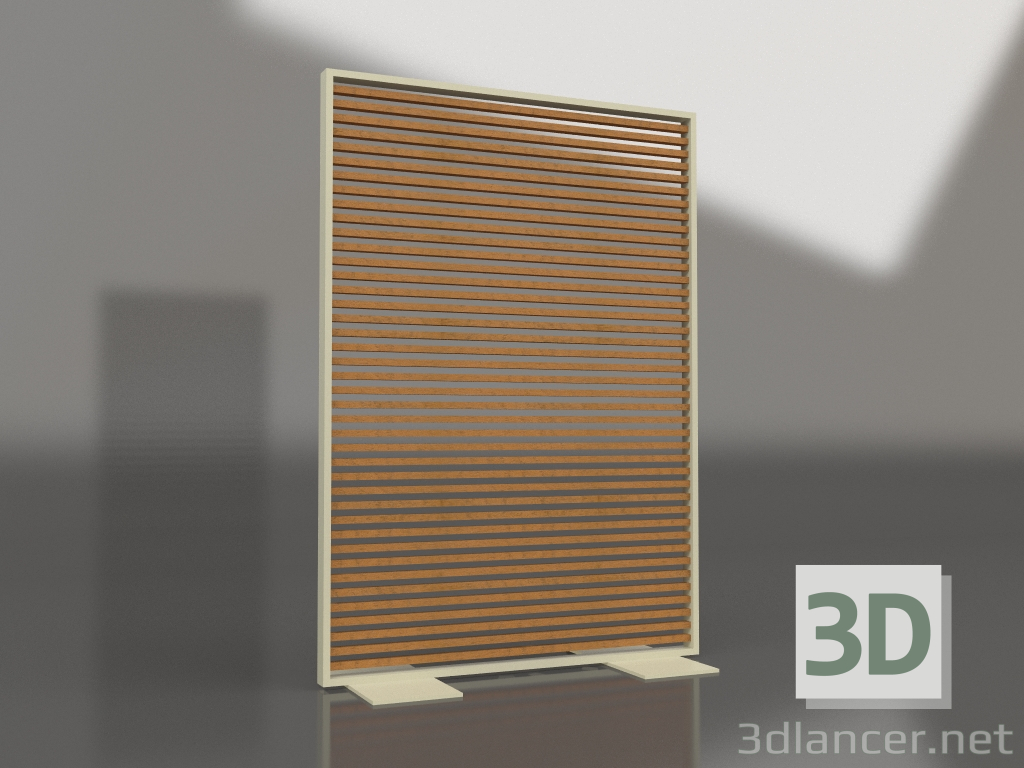 modello 3D Parete divisoria in legno artificiale e alluminio 120x170 (Roble golden, Gold) - anteprima