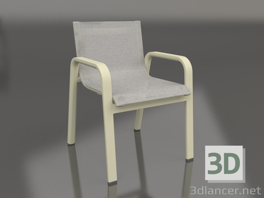 modello 3D Sedia da pranzo club (Oro) - anteprima