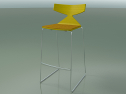 Tabouret de bar empilable 3713 (avec coussin, Jaune, CRO)