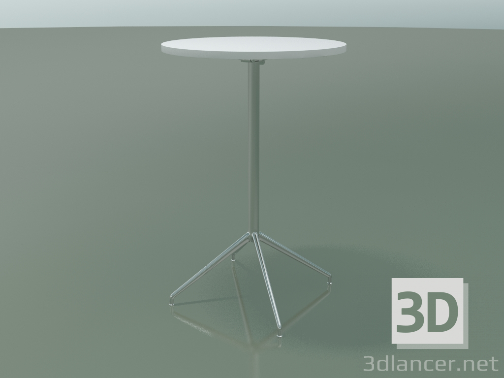 3d model Mesa redonda 5717, 5734 (H 105 - Ø69 cm, desplegado, blanco, LU1) - vista previa