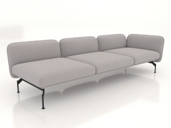 3-seater sofa module with an armrest on the right