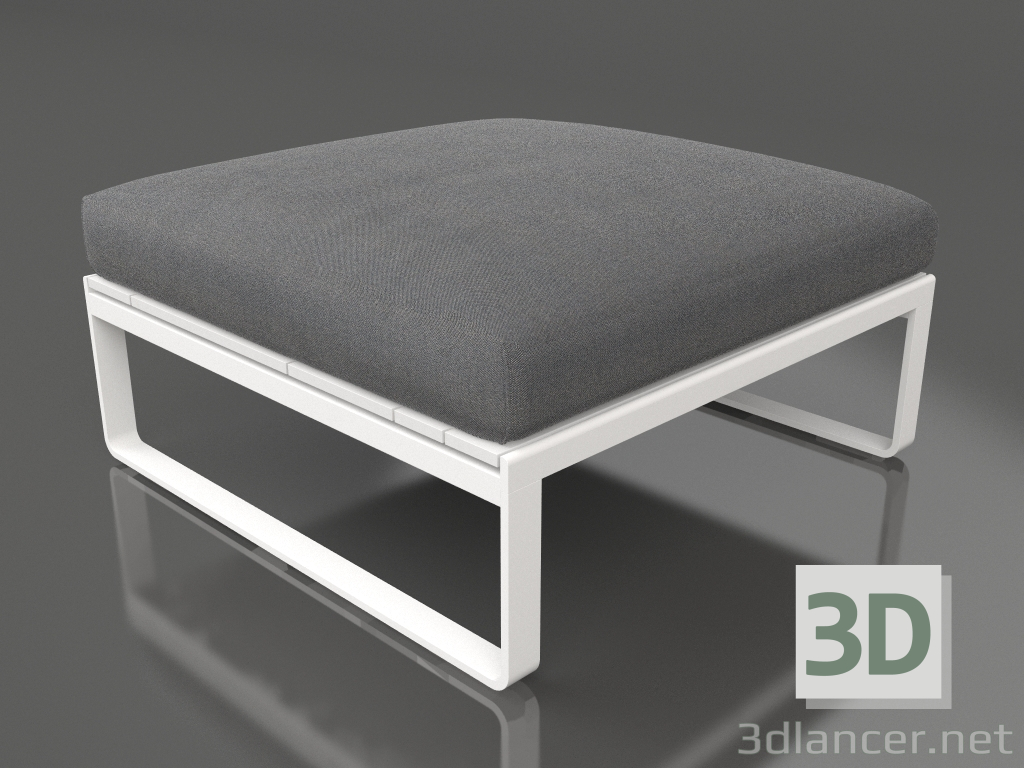 modello 3D Divano componibile, pouf (Bianco) - anteprima