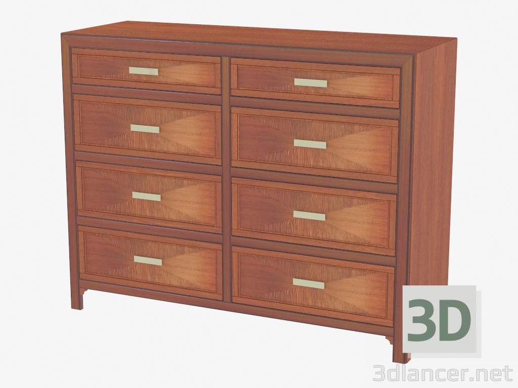 3d model Cofre de ocho cajones LG109 - vista previa