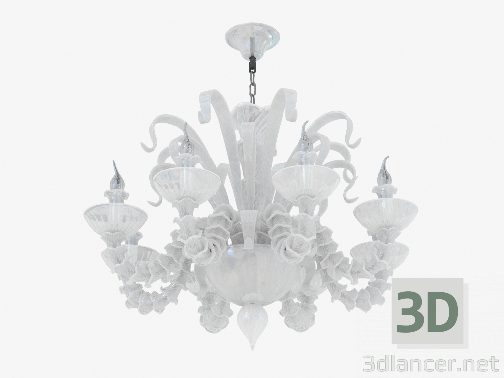 3d model lámpara de cristal (S110188 8white) - vista previa