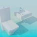 3d model Toilet and wash basin set - preview