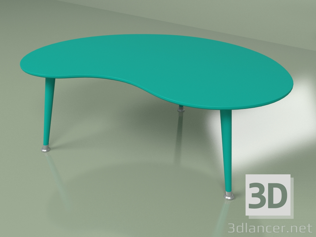 3D Modell Couchtisch Kidney monochrom (türkis) - Vorschau