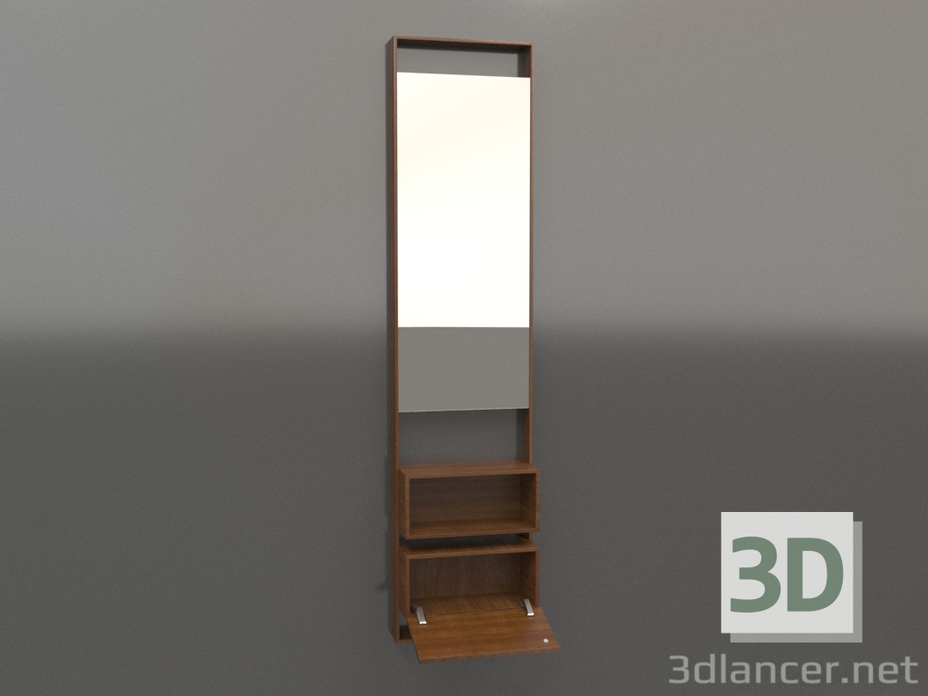 modèle 3D Miroir (avec tiroir ouvert) ZL 16 (bois brun clair) - preview