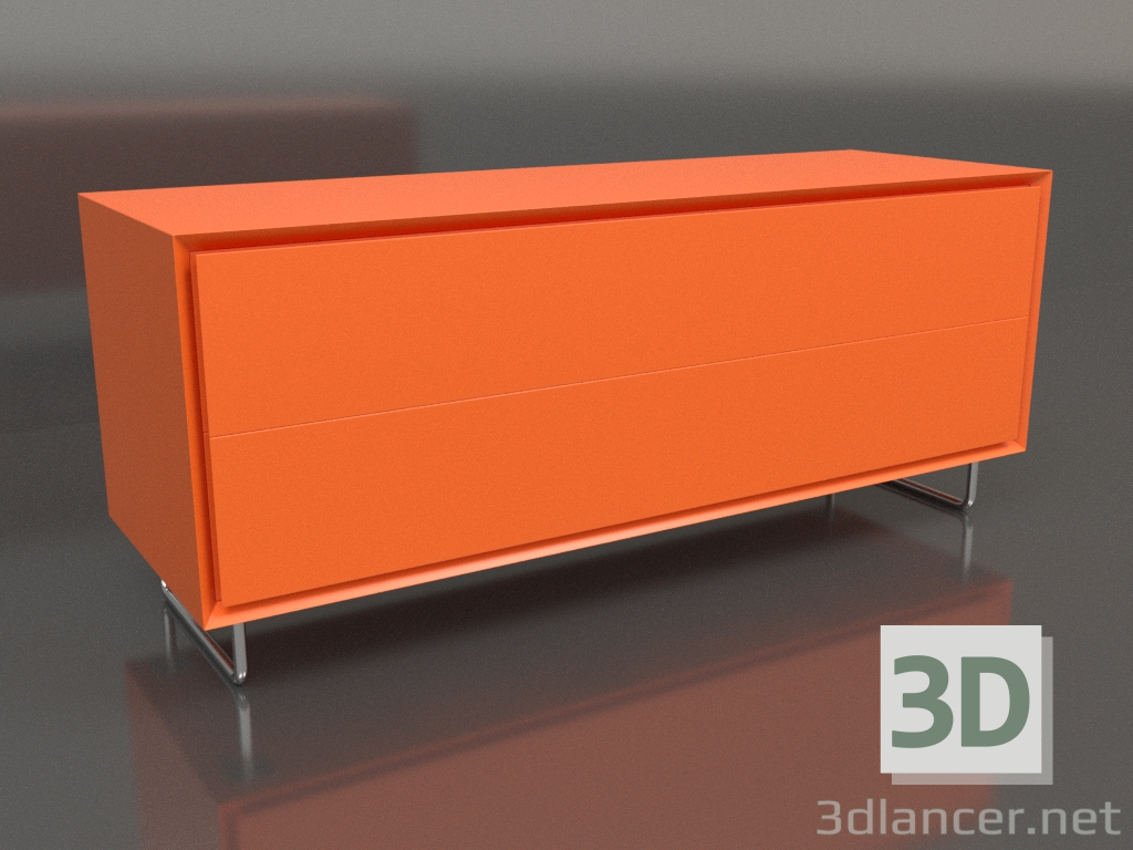 3d model Mueble TM 012 (1200x400x500, naranja brillante luminoso) - vista previa