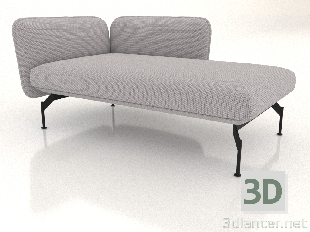 Modelo 3d Chaise longue com apoio de braço 85 à direita - preview