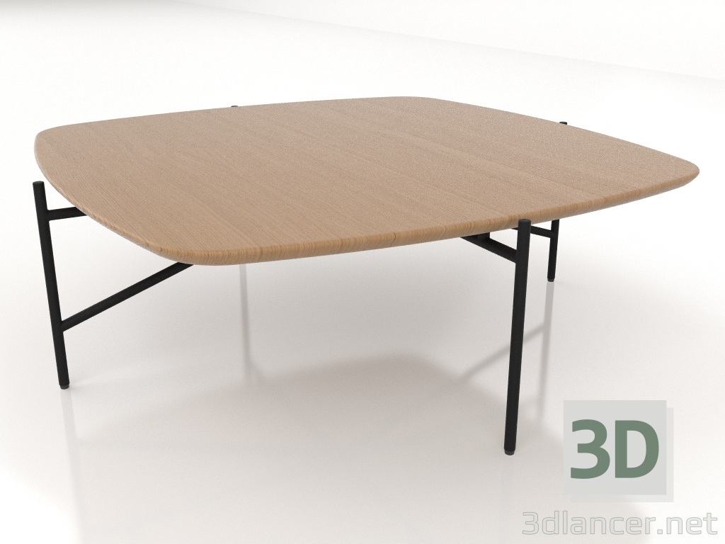 Modelo 3d Mesa baixa 90x90 com tampo de madeira - preview