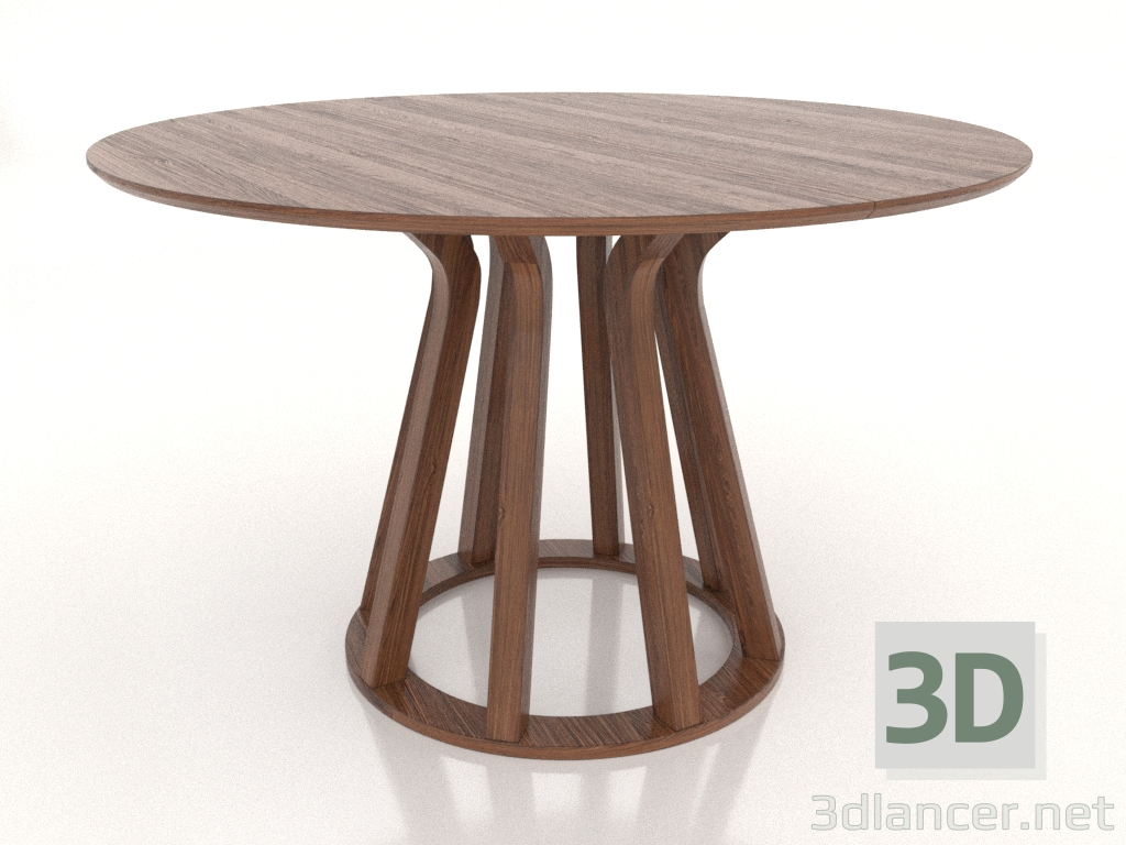 modello 3D Tavolo da pranzo Ø 1200 mm (noce chiaro) - anteprima