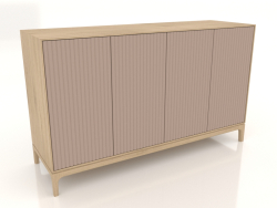 TV stand FARGO with milled facades 1600x500x950 mm (beige, lightened oak, option 4)