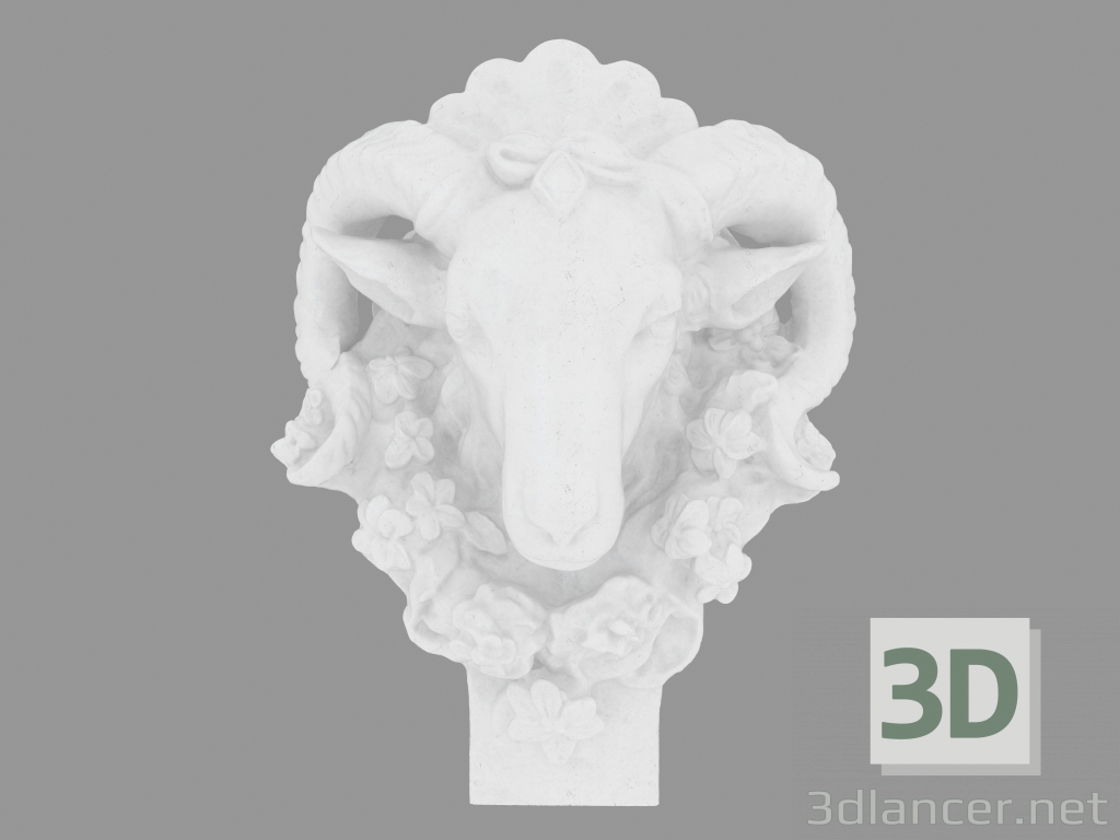 3d модель Мармурова скульптура Head of a Ram – превью