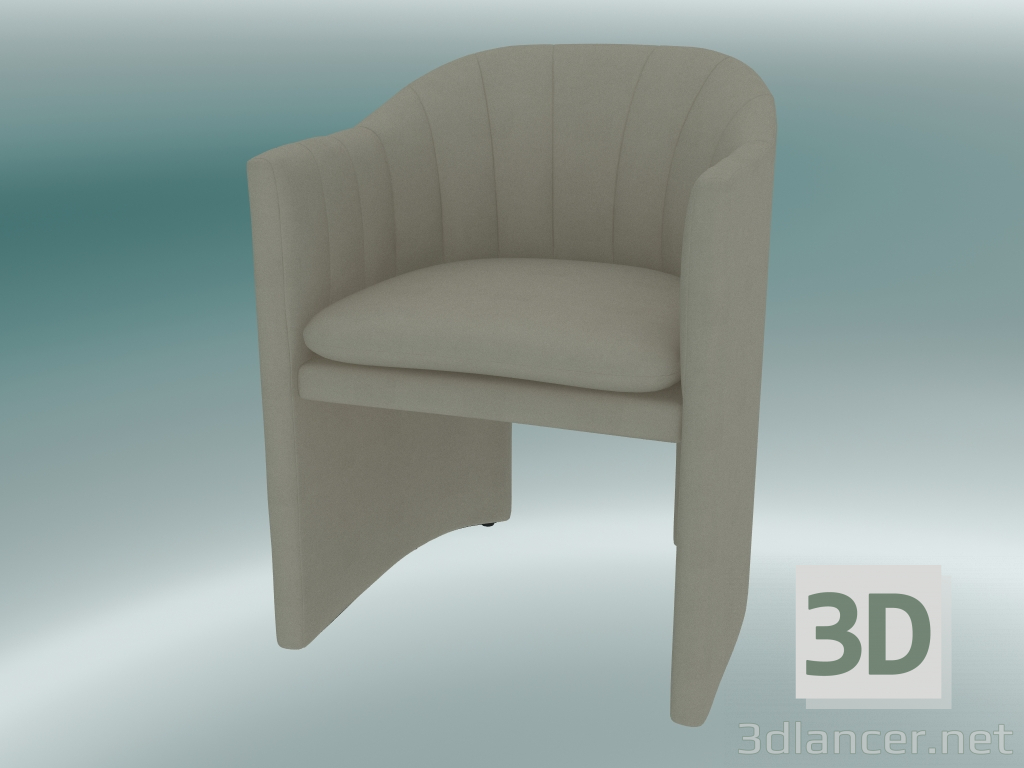 3d model Silla de comedor, mocasín de oficina (SC24, H 79cm, 57x59cm, Velvet 14 Pearl) - vista previa