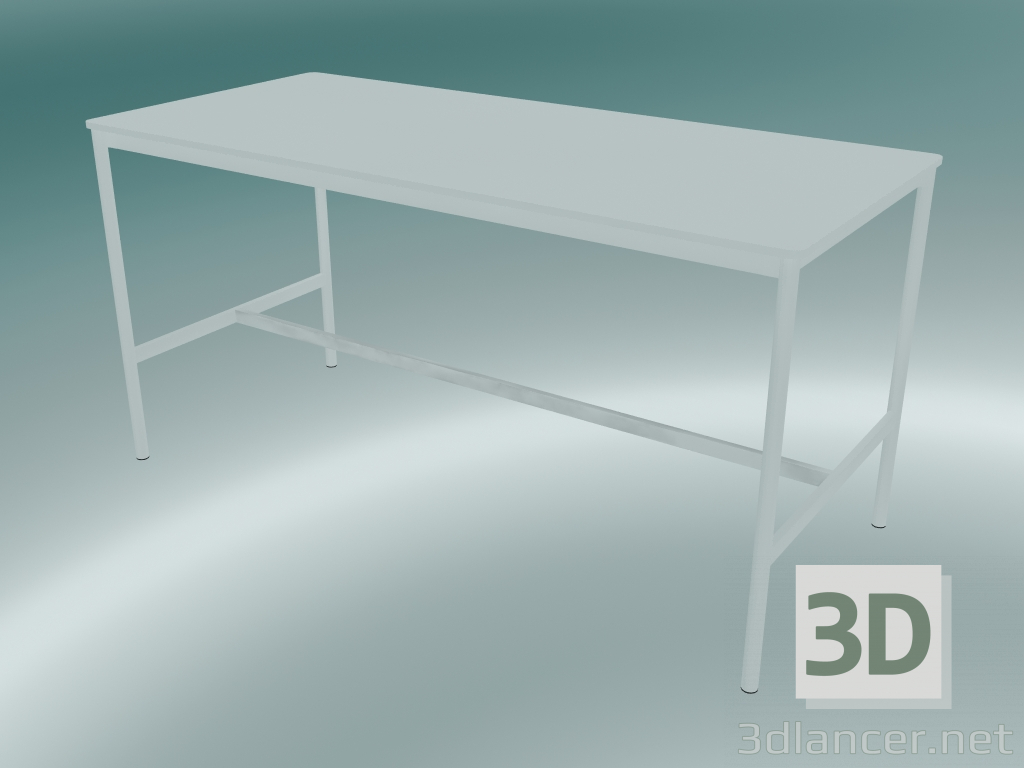 Modelo 3d Mesa retangular alta 85x190x95 (branco) - preview