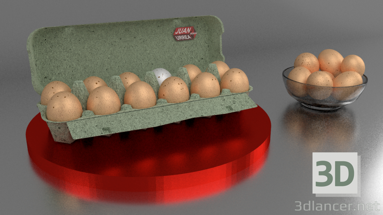 3d модель Коробка из 12 яиц – превью