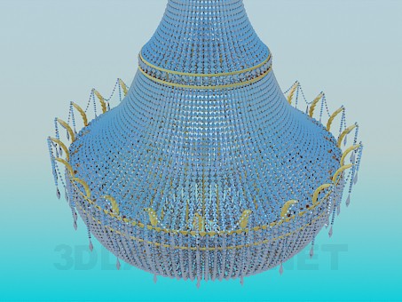 modèle 3D Lustre en cristal pour grandes salles - preview