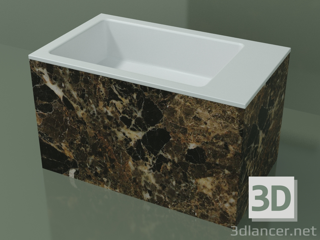 modello 3D Lavabo da appoggio (01R132102, Emperador M06, L 60, P 36, H 36 cm) - anteprima