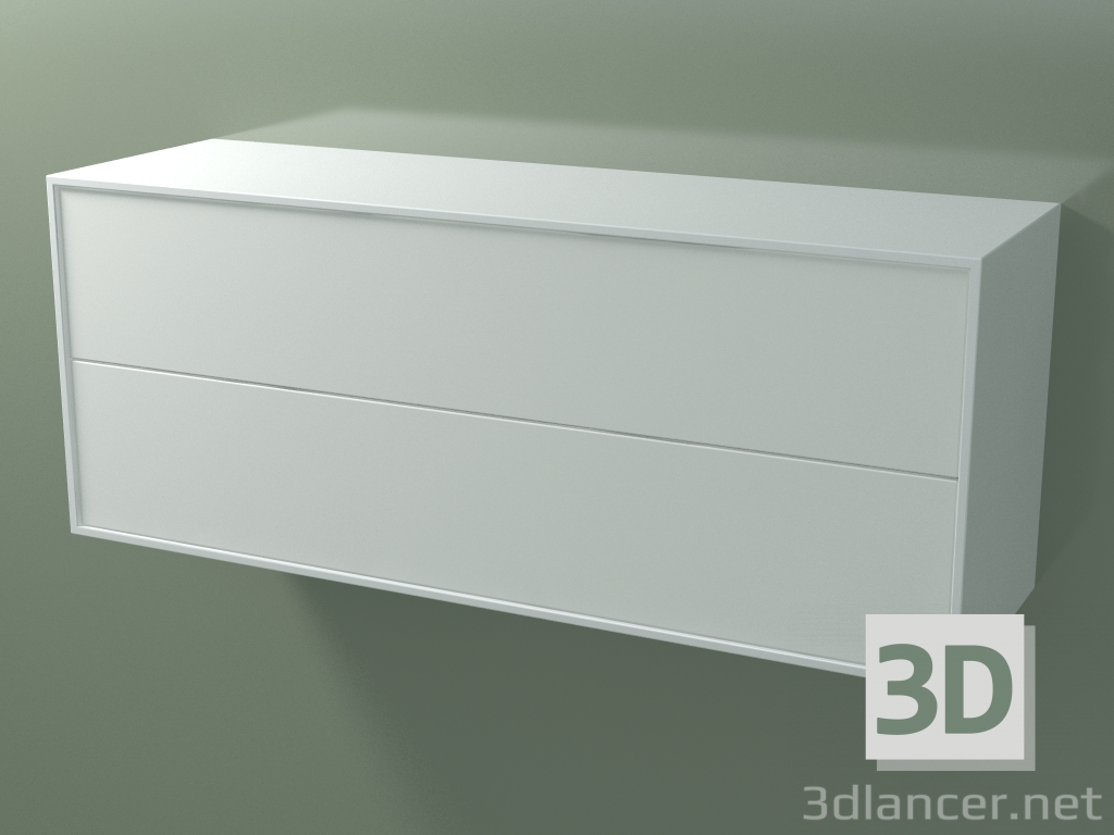 Modelo 3d Gaveta dupla (8AUECA01, Glacier White C01, HPL P01, L 120, P 36, H 48 cm) - preview