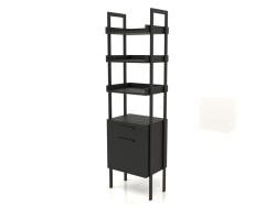 Rack ST 03 (avec armoire) (550x400x1900, bois noir)