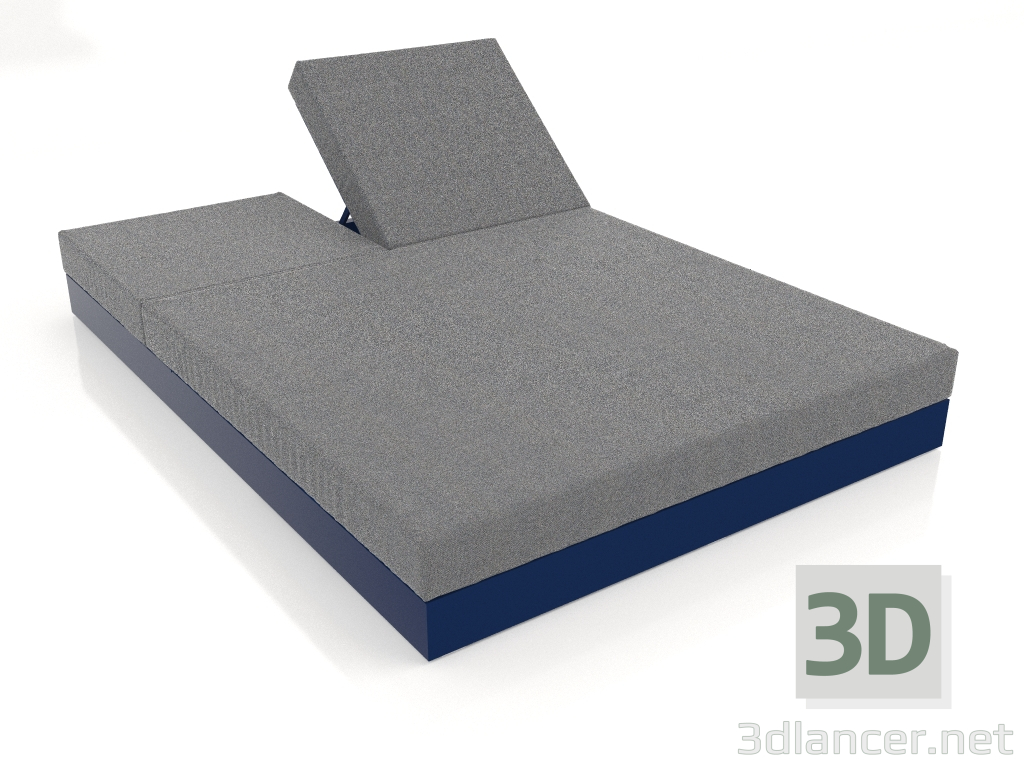 3d model Cama con respaldo 140 (Azul noche) - vista previa