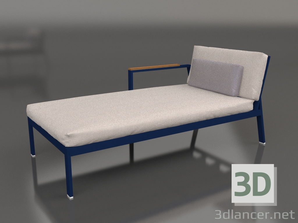 modello 3D Modulo divano, sezione 2 sinistra (Blu notte) - anteprima