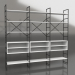 3d model Rack with shelves (3 sections) - preview