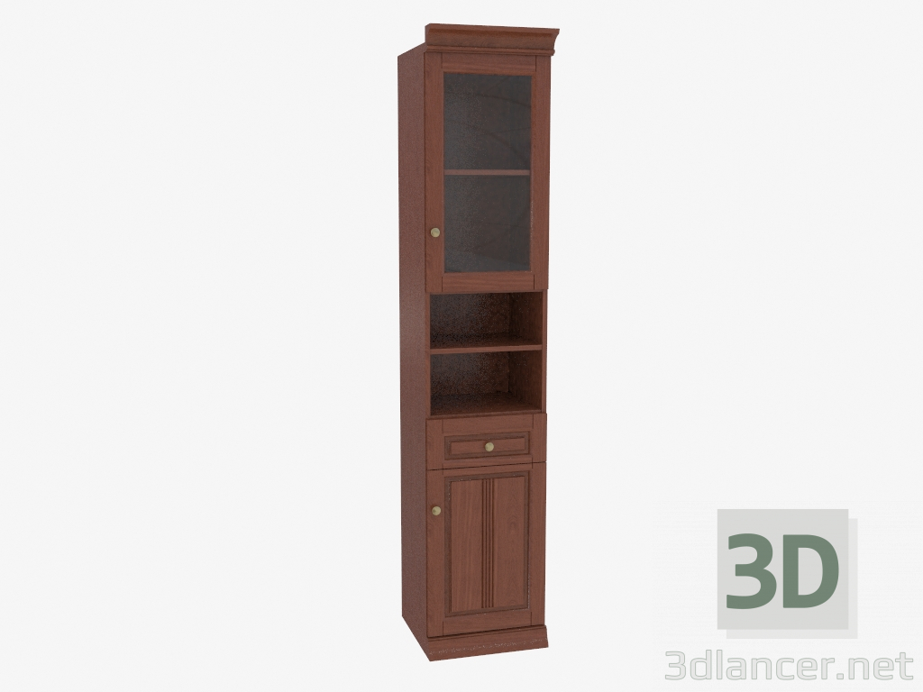 3D modeli Kitaplık ortadaki açık raflarla dar (3841-31) - önizleme