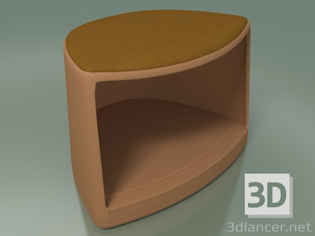 modello 3D Sgabello 2300 (con ruote e cuscino, polipropilene PC00004) - anteprima