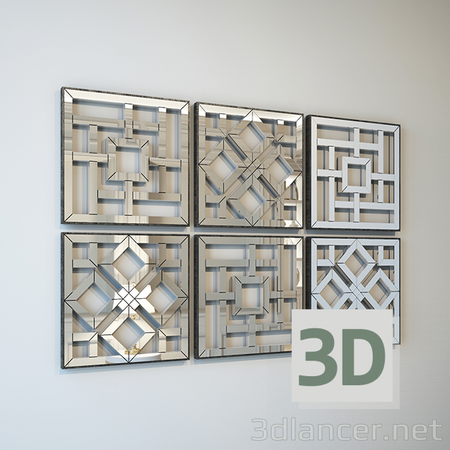 3d model Arabesque Mirrors 01 - preview