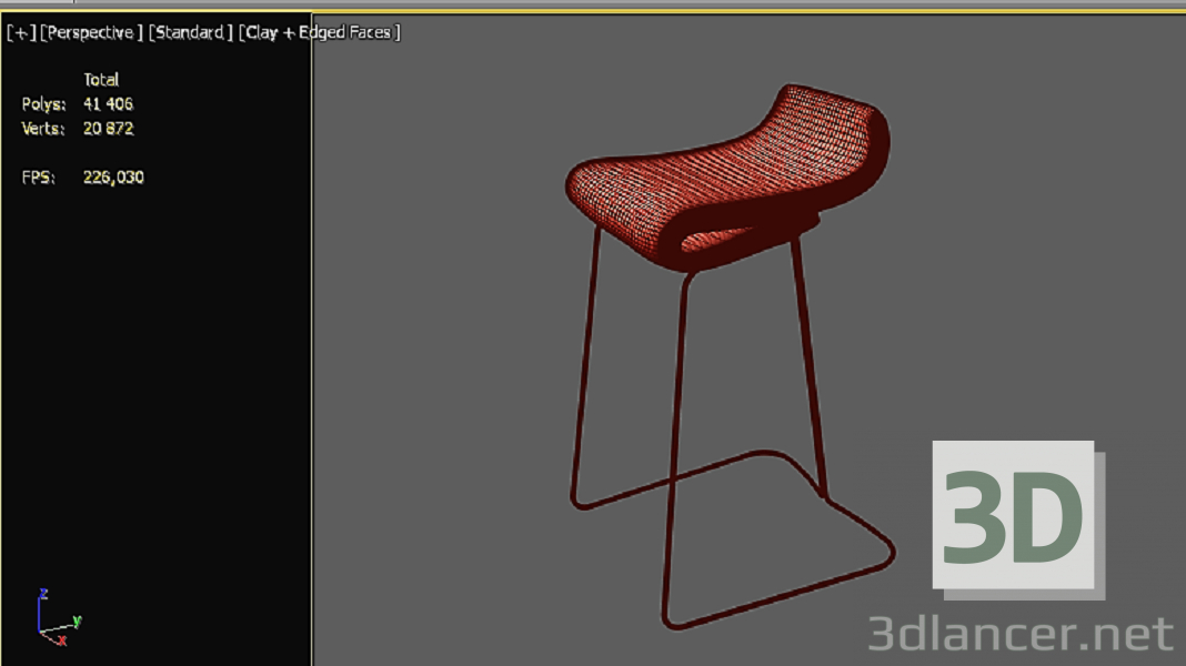 Taburete de bar 3D modelo Compro - render