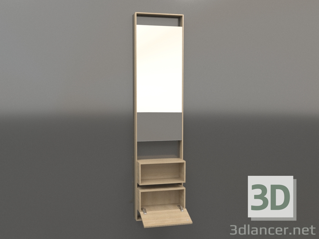 modello 3D Specchio (con cassetto a giorno) ZL 16 (legno bianco) - anteprima