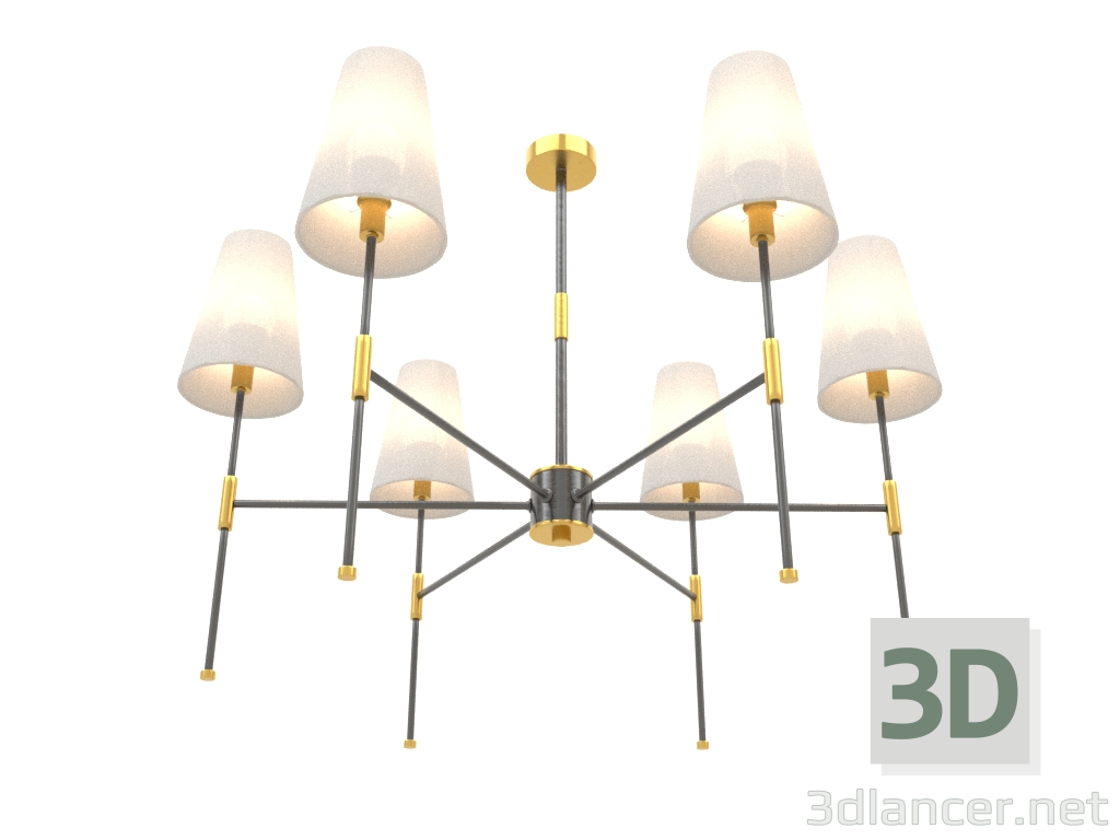 modello 3D Lampadario Tida (FR5196PL-06BBS) - anteprima