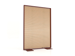 Parete divisoria in legno artificiale e alluminio 120x170 (Roble golden, Wine red)