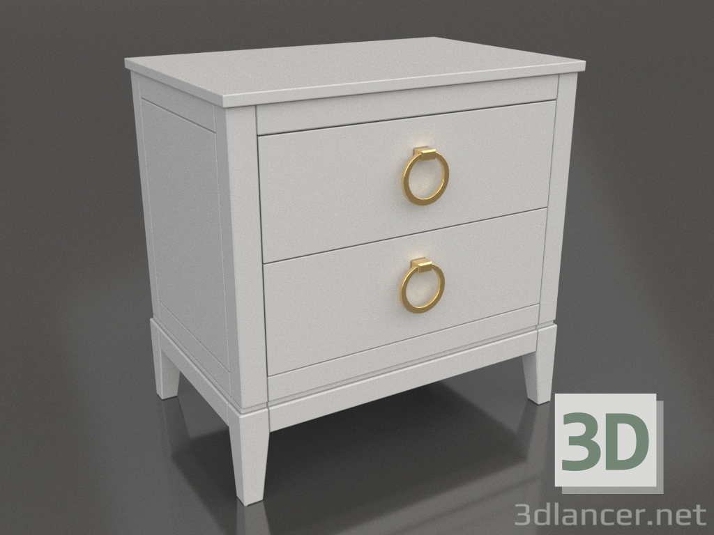 3d model Bedside table (white, option 1) - preview