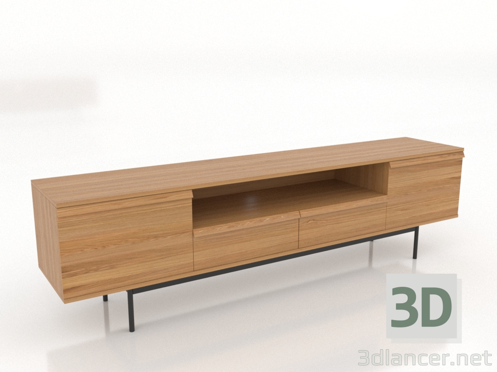 3d model TV stand LARGE OPEN 2 2000 mm (natural oak) - preview 3d model TV stand LARGE OPEN 2 2000 mm (natural oak) - preview