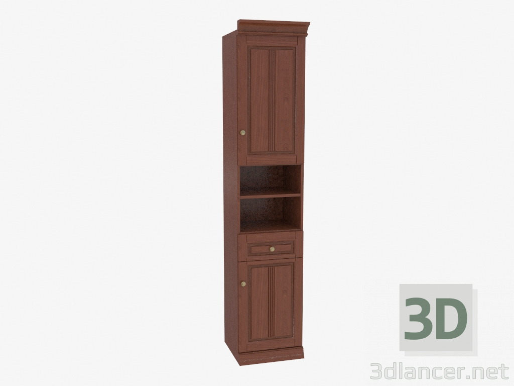 3D modeli Kitaplık ortadaki açık raflarla dar (3841-32) - önizleme