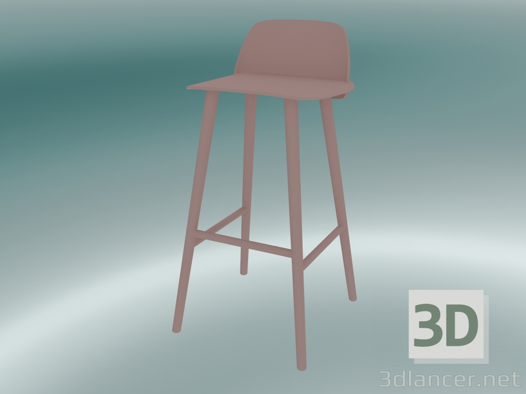 3d model Silla de bar Nerd (75 cm, rosa) - vista previa