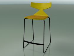 Tabouret de bar empilable 3712 (avec coussin, Jaune, V39)