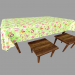 3d model Kitchen table with stool - preview