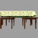 3d model Kitchen table with stool - preview