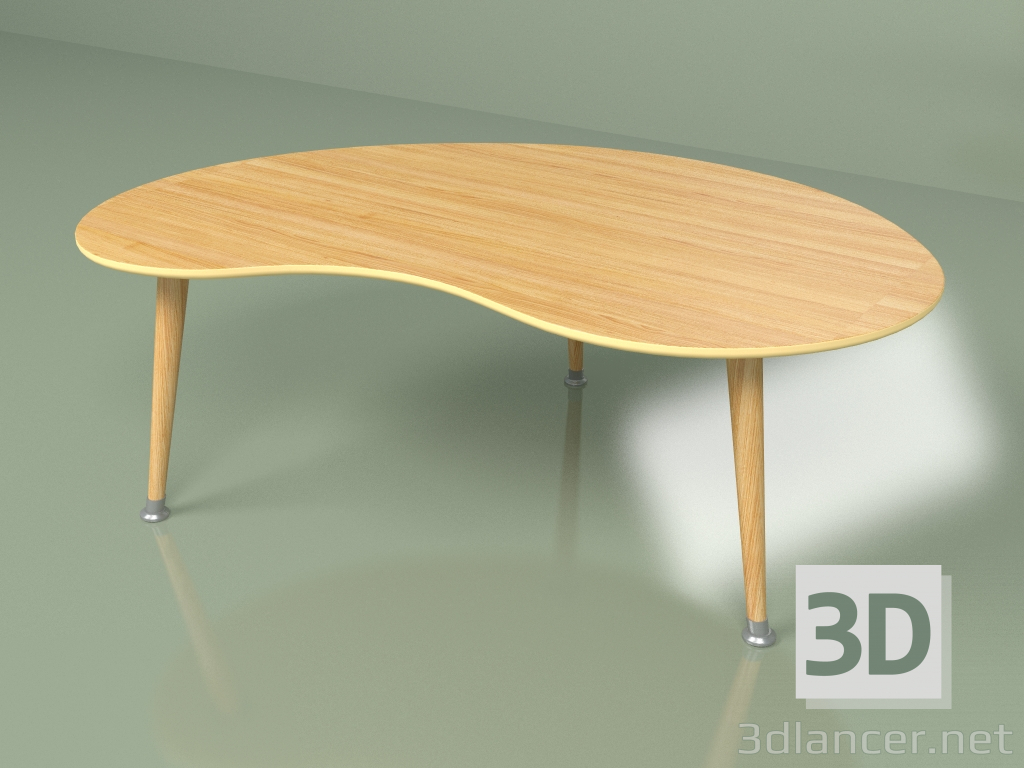 3D Modell Couchtisch Nierenfurnier (gelber Ocker) - Vorschau