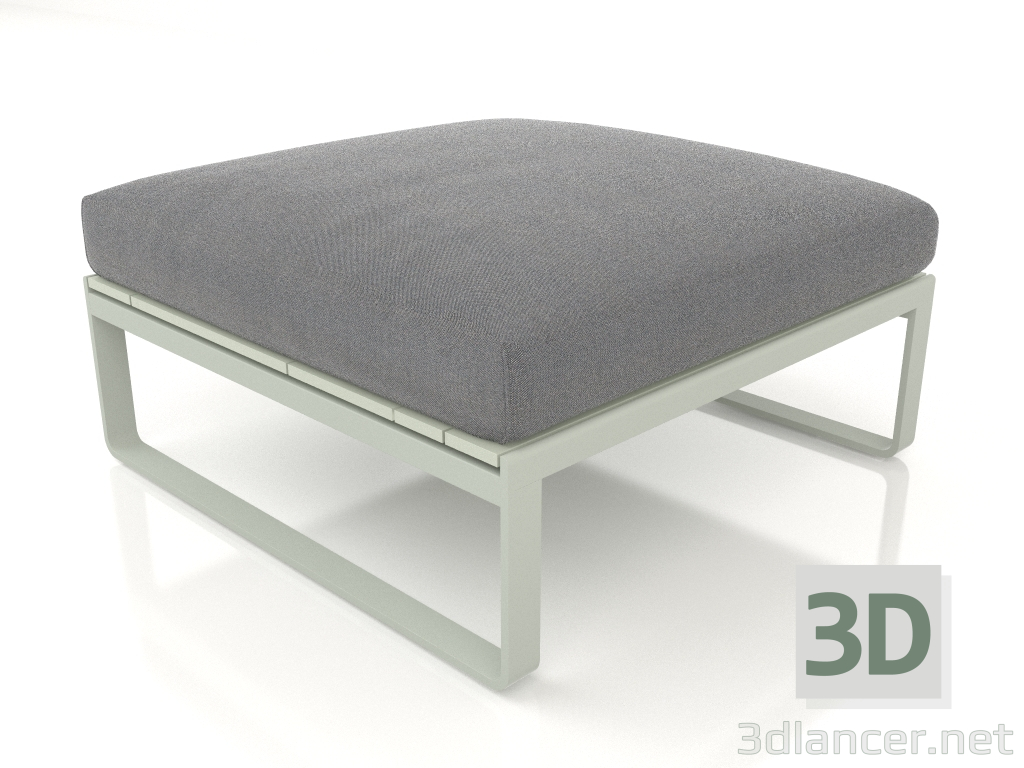 modello 3D Divano componibile, pouf (Grigio cemento) - anteprima