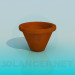 3d model pot for the flowers - preview