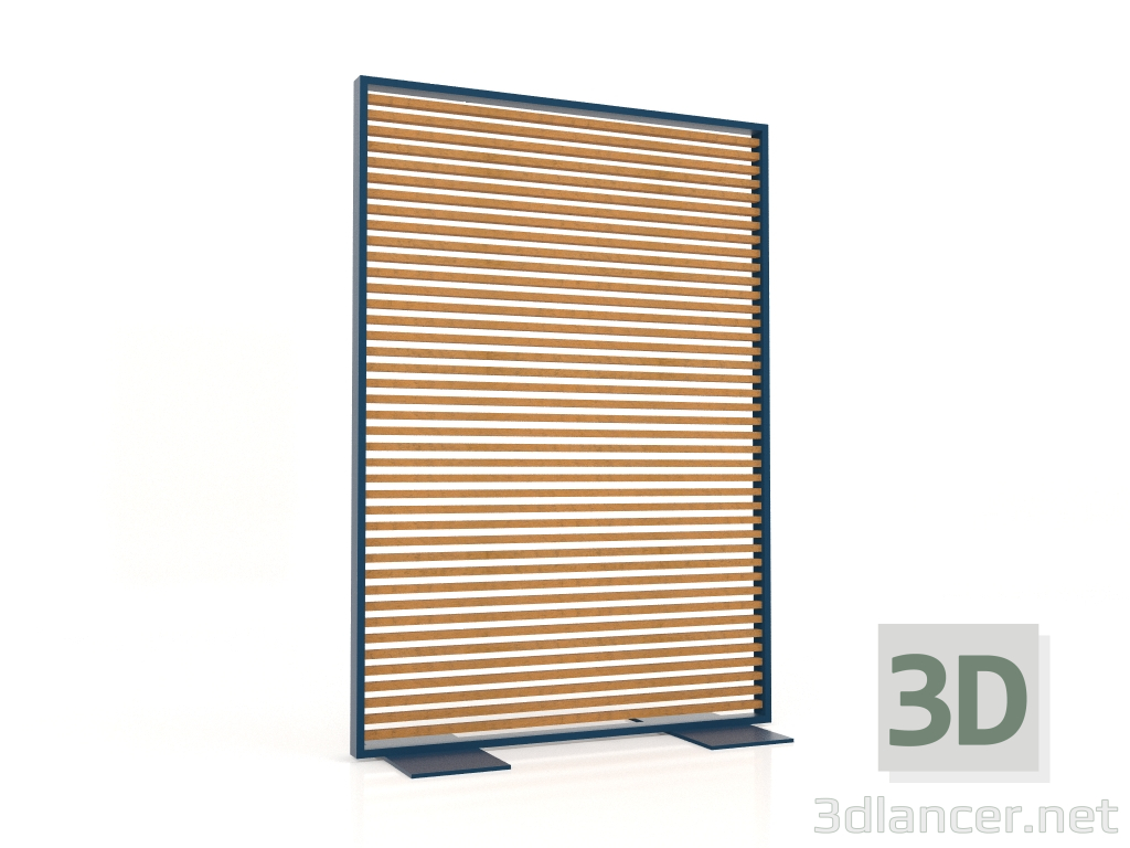 3d model Mampara de madera artificial y aluminio 120x170 (Roble dorado, Gris azul) - vista previa