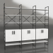 3d model Rack with doors (3 sections) - preview