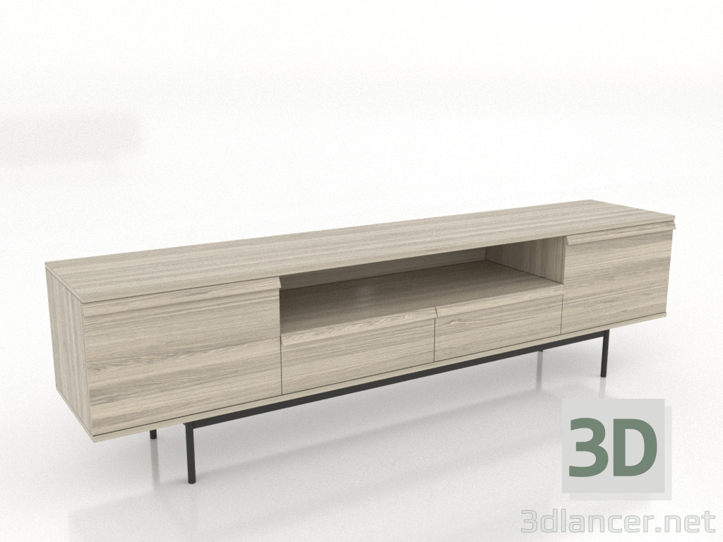 modello 3D Mobile TV LARGE OPEN 2 2000 mm (rovere schiarito) - anteprima modello 3D Mobile TV LARGE OPEN 2 2000 mm (rovere schiarito) - anteprima
